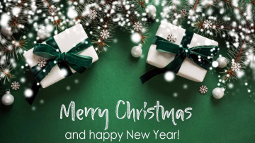 Картинка праздничные подарки+и+коробочки пожелание надпись шарики ленты банты подарки