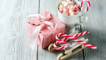 Картинка праздничные угощения карамельная маршмеллоу подарок трость