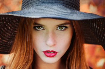 Картинка девушки -+лица +портреты веснушки шляпа