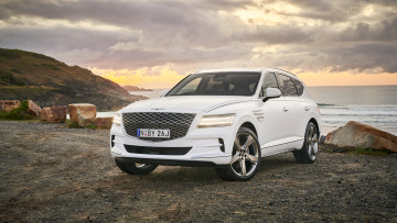 Картинка 2020+genesis+gv80+3 0d+awd автомобили genesis побережье gv80 30d awd 2020 белый