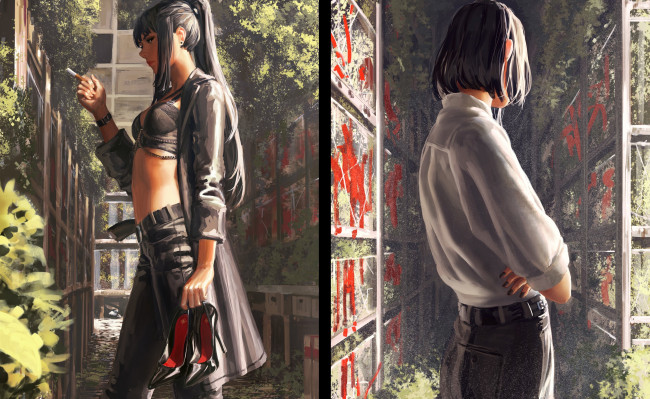 Обои картинки фото аниме, unknown,  другое , девушки