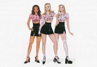 Картинка рисованное люди девушки подруги