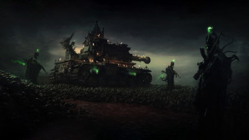 Картинка фэнтези существа танк со свечами черепа жуть