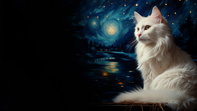 Обои картинки фото рисованное, животные,  коты, нейросети, графика, нейроарт, ai, art, нейронные, сети, рисунки, нейро, искусство