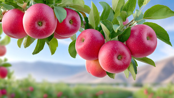 Картинка 3д+графика природа+ nature яблоки