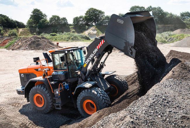 Обои картинки фото техника, фронтальные погрузчики, develon