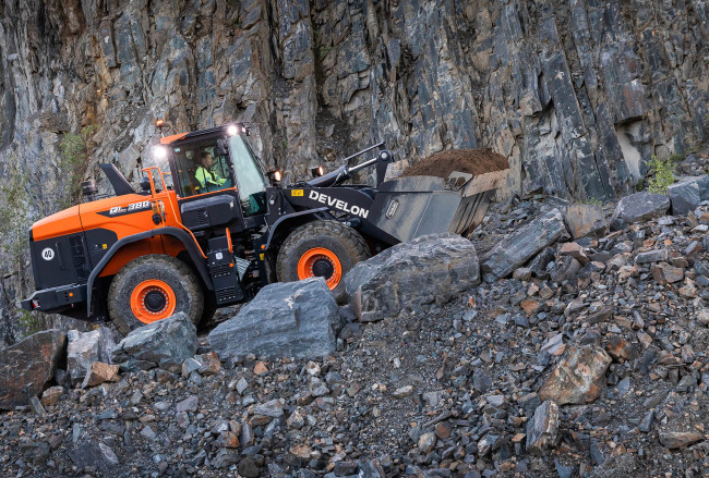 Обои картинки фото техника, фронтальные погрузчики, develon
