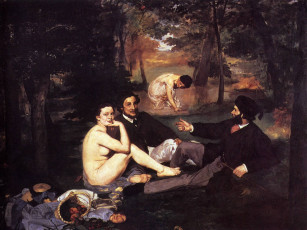 Картинка the luncheon on grass рисованные edouard manet