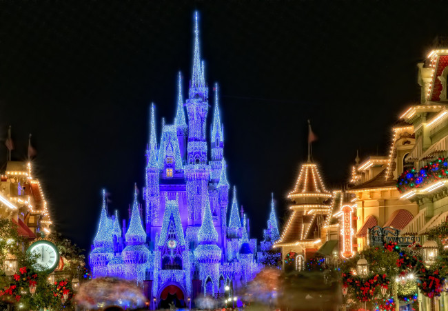Обои картинки фото города, диснейленд, иллюминация