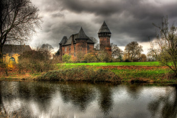 Картинка германия krefeld burg linn города дворцы замки крепости река замок