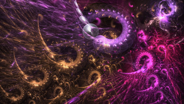 Картинка 3д графика fractal фракталы фон цвет узор линии изгибы
