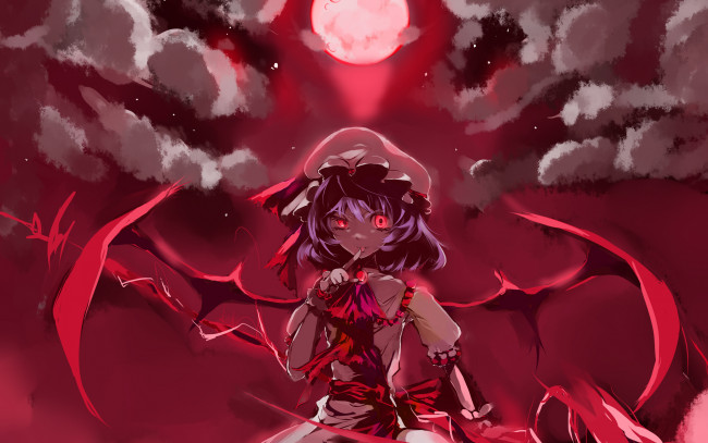 Обои картинки фото аниме, touhou, remilia, scarlet