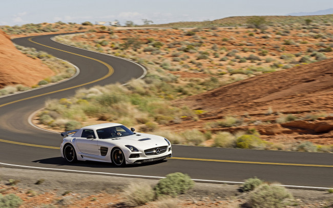 Обои картинки фото автомобили, mercedes, benz, black, series, amg, sls, mercedes-benz