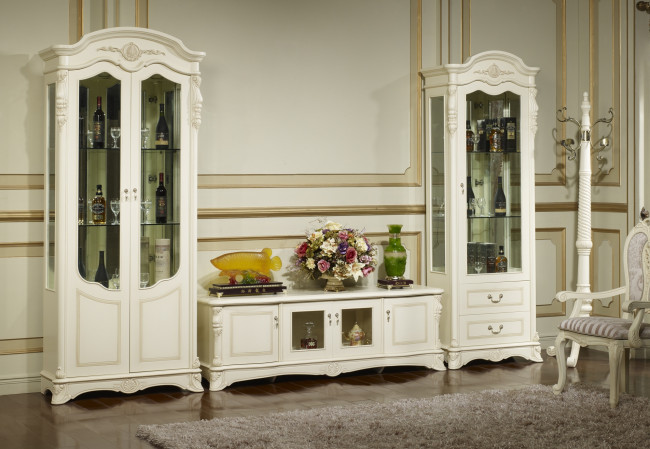 Обои картинки фото интерьер, мебель, шкафы, сервант, посуда