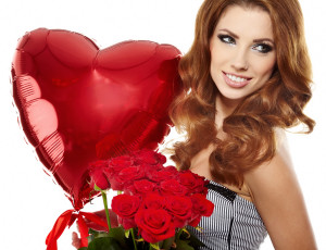 Картинка девушки -unsort+ рыжеволосые+и+другие+цвета улыбка сердечко