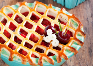 Картинка еда персики +сливы +абрикосы вишня пирог