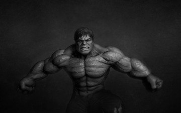 Картинка hulk фэнтези существа черно-былый халк комикс
