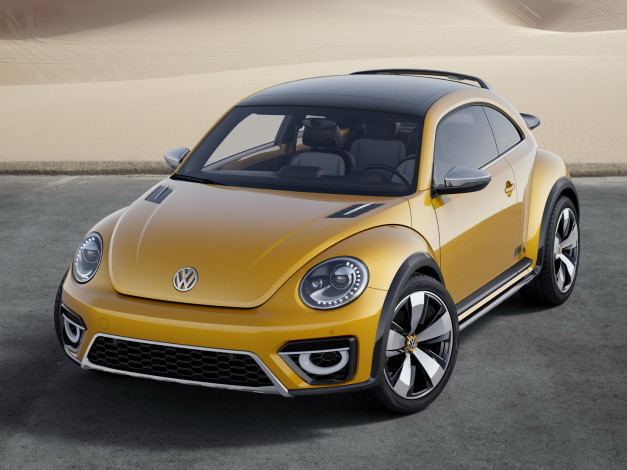 Обои картинки фото автомобили, volkswagen, желтый, beetle