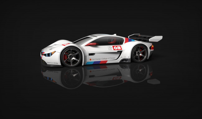 Обои картинки фото автомобили, 3д, gt1, bmw, left, car, race, side