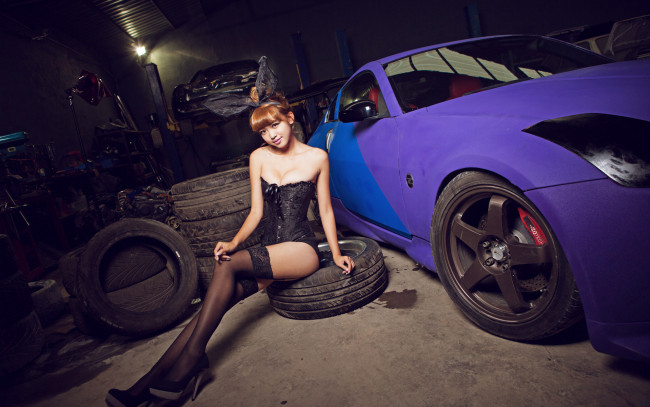Обои картинки фото автомобили, авто с девушками, девушка, автомобиль, азиатка