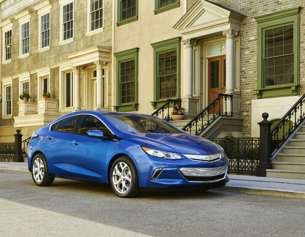 Обои картинки фото автомобили, chevrolet, синий, volt, 2016г