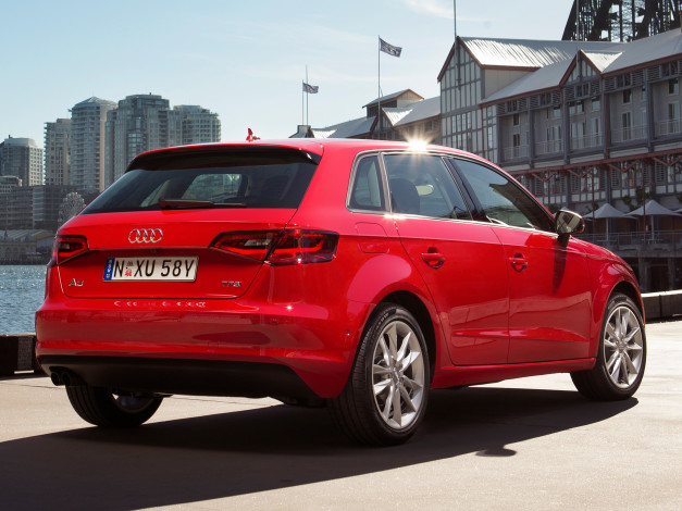 Обои картинки фото автомобили, audi, 8v, au-spec, красный, 2013г, 1-4t, sportback, a3