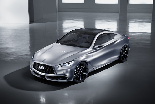 Обои картинки фото автомобили, infiniti, серый, 2015г, concept, q60