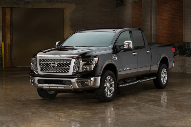 Обои картинки фото автомобили, nissan, datsun, 2016г, темный, sl, xd, cab, crew, titan
