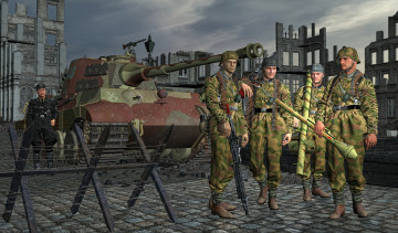 Картинка 3д+графика армия+ military солдаты оружие танк