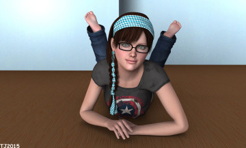 обоя 3д графика, люди , people, девушка, взгляд, фон