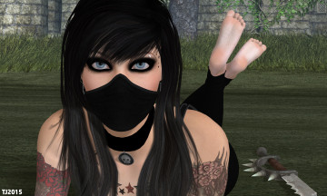 обоя 3д графика, люди , people, фон, взгляд, девушка