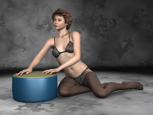 Обои картинки фото 3д графика, люди , people, фон, взгляд, девушка