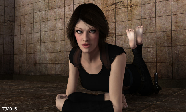 Обои картинки фото 3д графика, люди , people, взгляд, девушка, фон