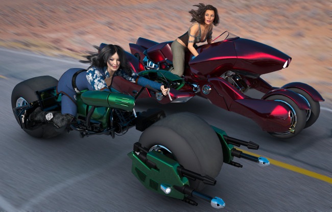 Обои картинки фото 3д графика, фантазия , fantasy, девушки, фон, взгляд