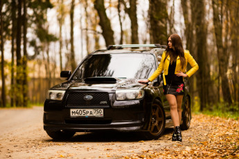 обоя автомобили, -авто с девушками, subaru
