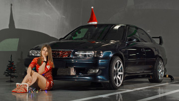 Картинка автомобили -авто+с+девушками снегурочка