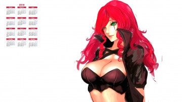 Картинка календари аниме девушка взгляд 2018