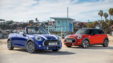 Картинка mini+hardtop+2+door+and+mini+cabrio+2019 автомобили mini blue cabrio door red 2019 2 hardtop