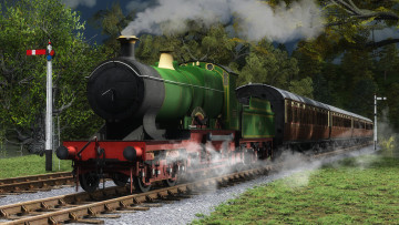 Картинка техника 3d паровоз