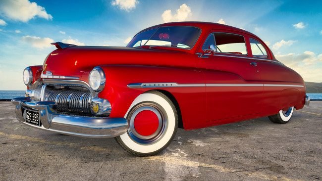 Обои картинки фото автомобили, 3д, mercury, 1950г
