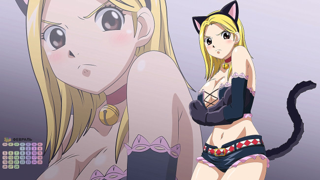 Обои картинки фото календари, аниме, хвост, лицо, взгляд, 2018, девушка