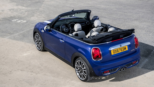 Обои картинки фото mini cabrio 2019, автомобили, mini, blue, 2019, cabrio