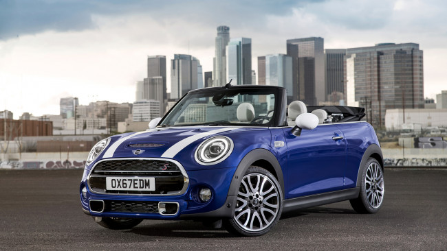 Обои картинки фото mini cabrio 2019, автомобили, mini, blue, 2019, cabrio