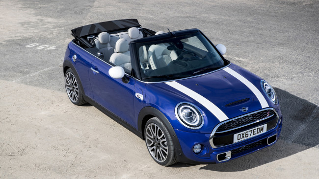 Обои картинки фото mini cabrio 2019, автомобили, mini, cabrio, 2019, blue