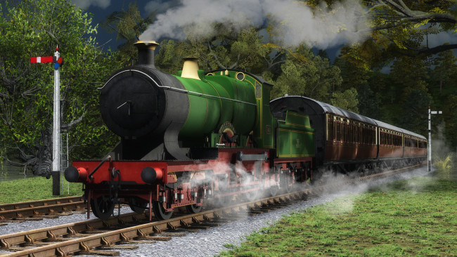 Обои картинки фото техника, 3d, паровоз