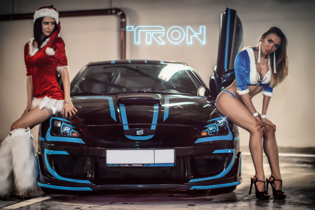 Обои картинки фото автомобили, -авто с девушками, снегурочка