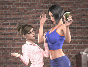 Картинка 3д+графика люди+ people взгляд девушки фон