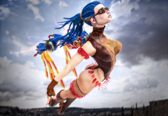 Картинка 3д+графика люди+ people полет очки девушка