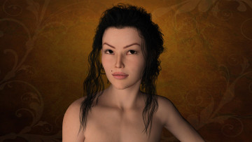 Картинка 3д+графика портрет+ portraits девушка взгляд фон