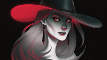 Картинка векторная+графика девушки+ girls шляпа фон взгляд девушка